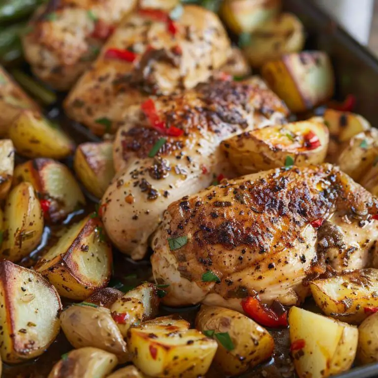 Easy Sheet Pan Mediterranean Chicken and Potatoes Recipe