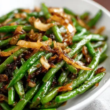 Caramelized Onions Sautéed Green Beans