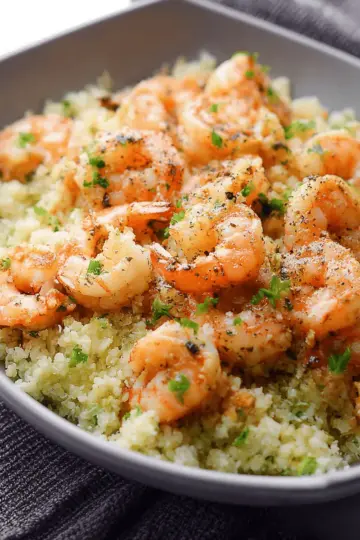 Garlic Butter Shrimp and Cauliflower Rice