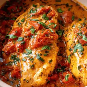 Slow Cooker Tomato Basil Chicken Breasts