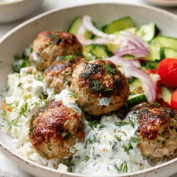Healthy Greek Turkey Meatballs With Tzatziki