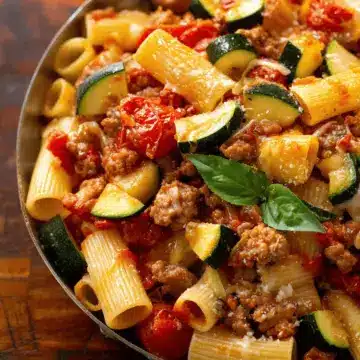 Rigatoni with Sausage, Tomatoes, and Zucchini