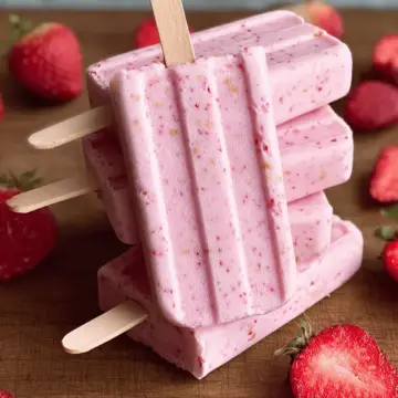 Creamy Strawberry Paletas