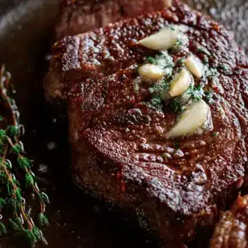 Pan Seared Steak with Garlic & Butter