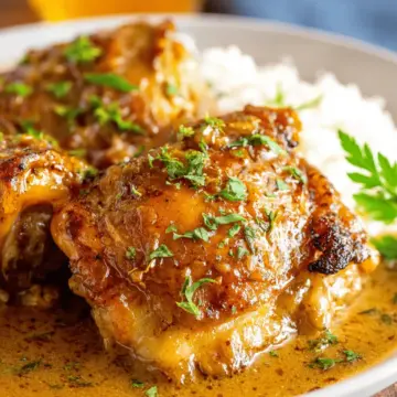 Crock Pot Chicken Thighs and Gravy (For Two)