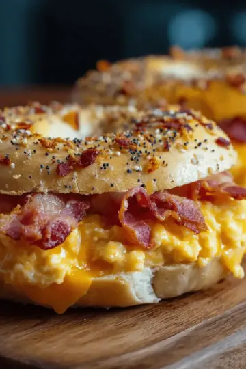 Easy Made Creamy Bacon Cheddar Bagels – Cheesy and Savory