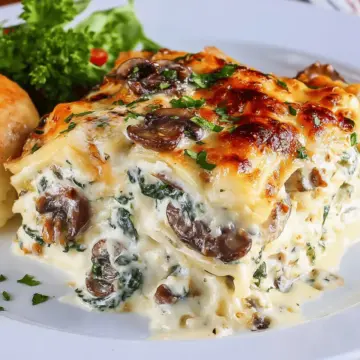 Creamy Mushroom and Spinach Lasagna