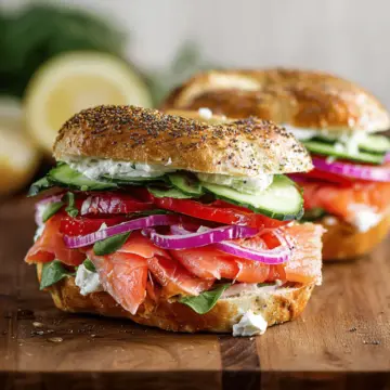 Smoked Salmon Bagel Sandwich
