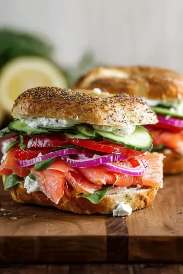 Smoked Salmon Bagel Sandwich
