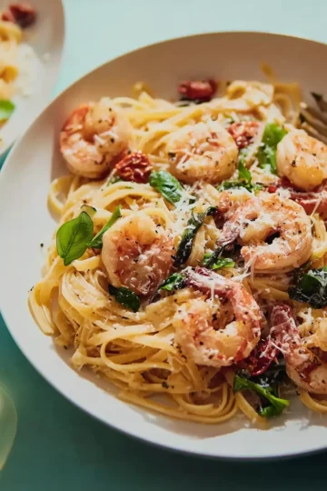 Creamy Tuscan Shrimp Pasta