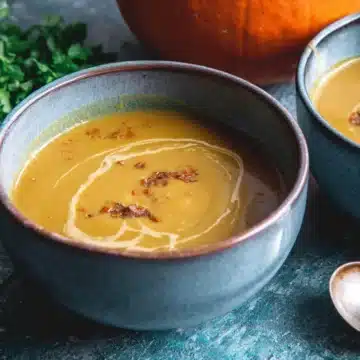 Spiced butternut squash and sweet potato soup - vegan