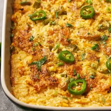 Creamy Low-Carb Corn Casserole with Green Chiles