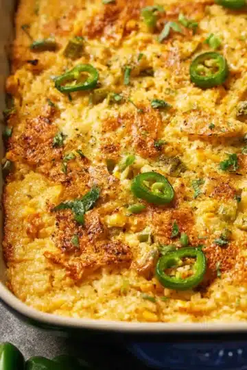 Creamy Low-Carb Corn Casserole with Green Chiles