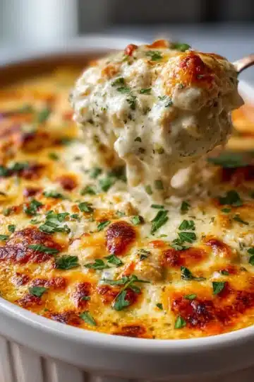 White Chicken Chili Cottage Cheese Bake