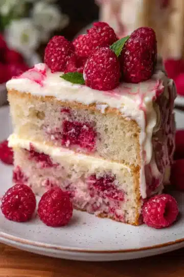 White Chocolate Raspberry Cake