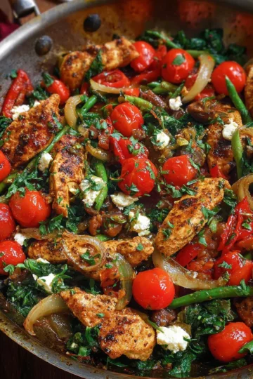 Mediterranean Chicken Stir Fry with Vegetables (30-Minutes, One-Pan)