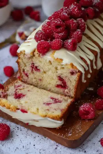 White Chocolate Raspberry Loaf Cake!