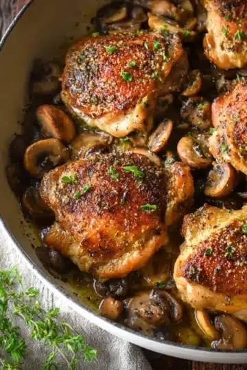 Garlic Mushroom Chicken Thighs