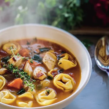 Fire Roasted Chicken Tortellini Soup