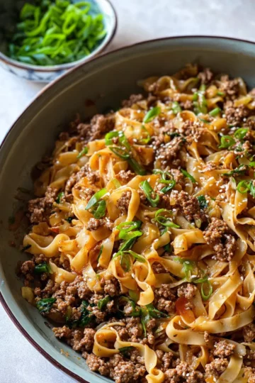 Mongolian Ground Beef Noodles (gluten-free)