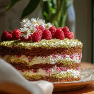 Pistachio Raspberry Cake