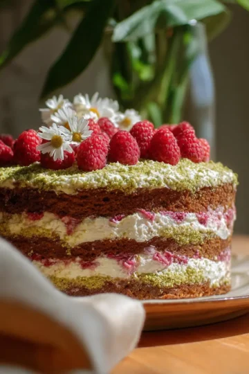 Pistachio Raspberry Cake