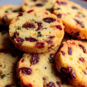 Keto Cranberry Orange Shortbread Cookies