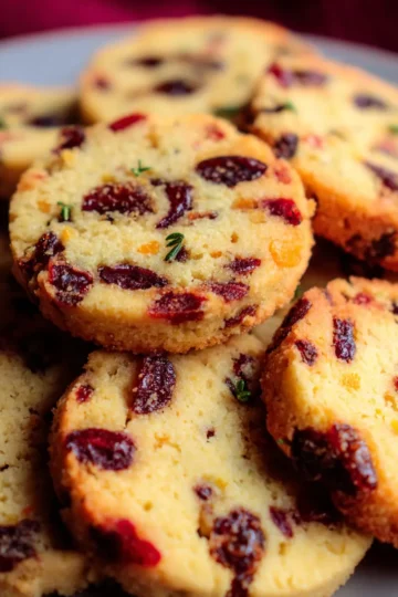 Keto Cranberry Orange Shortbread Cookies