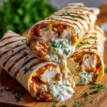 Cheesy Garlic Chicken Wraps