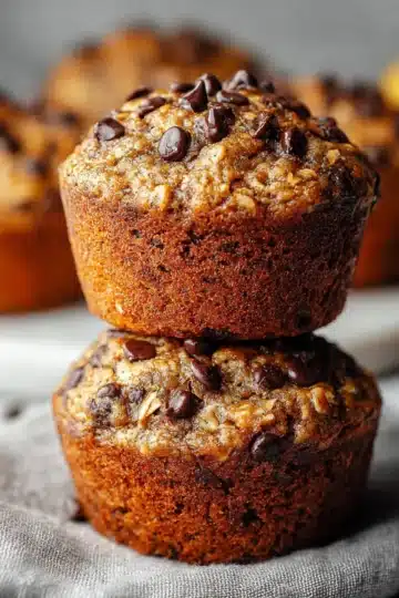 Banana Chocolate Chip Muffins with Oats