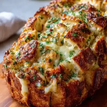 Mediterranean Cheesy Garlic Pull-Apart Bread