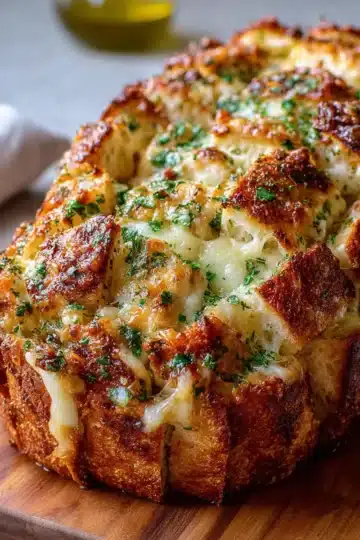 Mediterranean Cheesy Garlic Pull-Apart Bread