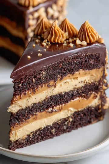 Keto Chocolate Peanut Butter Layer Cake