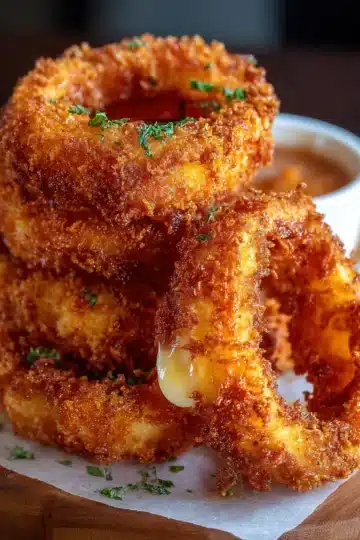 Cheesy Mozzarella Onion Rings