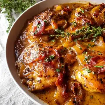 Apple Cider Smothered Chicken.