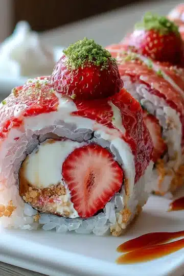 Strawberry Shortcake Sushi Roll