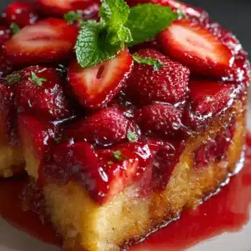 Upside‑Down Strawberry Cake