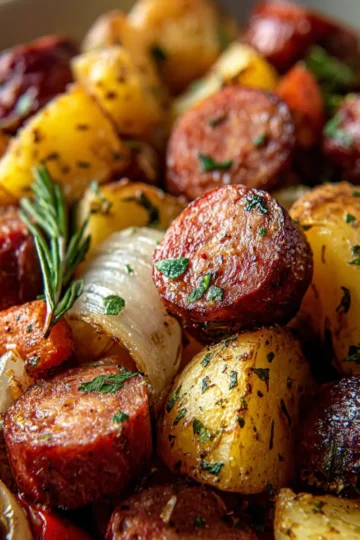 Oven-Roasted Smoked Sausage and Potatoes