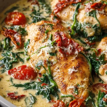 Creamy Tuscan Chicken with Spinach & Sun-Dried Tomatoes