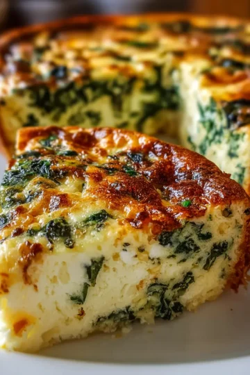 Cottage Cheese Spinach Crustless Quiche