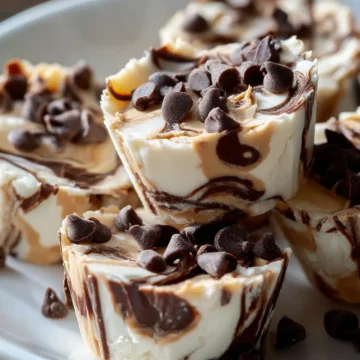 Frozen Peanut Butter Chocolate Greek Yogurt Swirl Bites