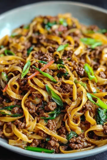 Mongolian Ground Beef Noodles – Easy Griddle or Skillet Recipe
