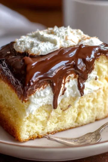 Keto Boston Cream Pie Poke Cake