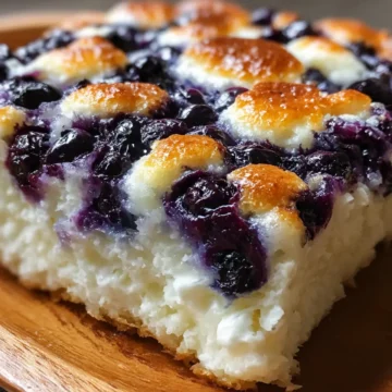 Fluffy Cottage Cheese Blueberry Bake