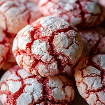 Strawberry Crinkle Cookies