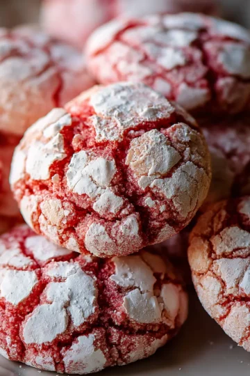 Strawberry Crinkle Cookies
