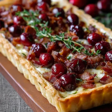 Cranberry Brie Tart with Pancetta & Thyme