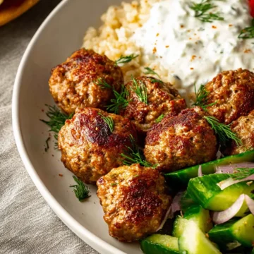 Greek Turkey Meatballs with Tzatziki
