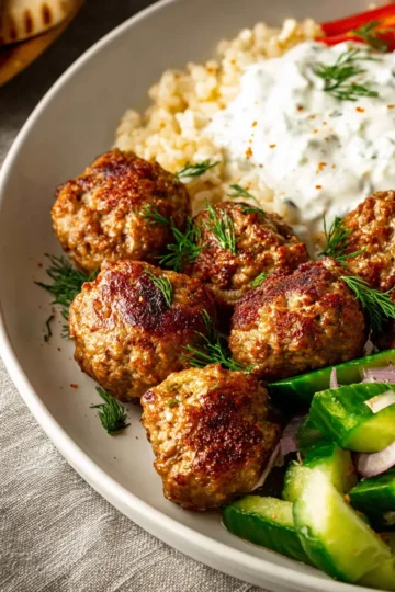 Greek Turkey Meatballs with Tzatziki