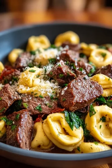 The Best One-Pan Steak Bite Tortellini Recipe
